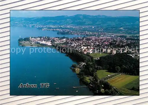 AK / Ansichtskarte Arbon_TG Fliegeraufnahme mit Bodensee Strandbad und Campingplatz Arbon_TG