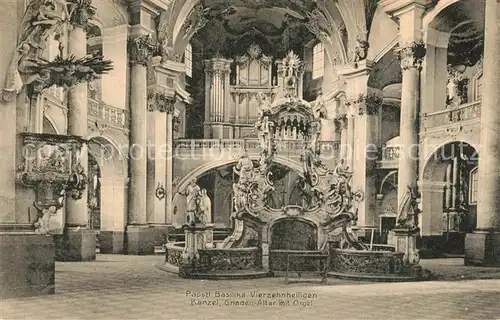 AK / Ansichtskarte Kirchenorgel Basilika Vierzehnheiligen  Kirchenorgel