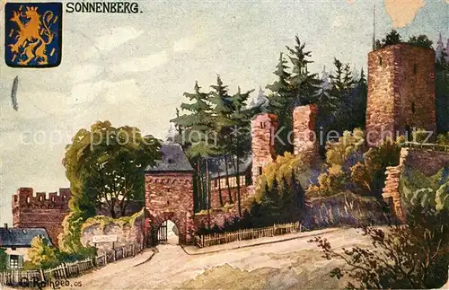 AK / Ansichtskarte Kuenstlerkarte Gg. Rothgeb. Sonnenberg Wiesbaden Burg  Kuenstlerkarte