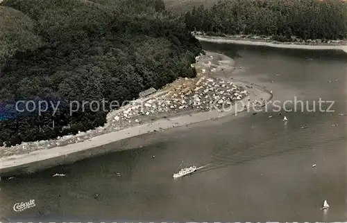 AK / Ansichtskarte Sorpesee_Sauerland Fliegeraufnahme Zeltplatz Sorpesee_Sauerland