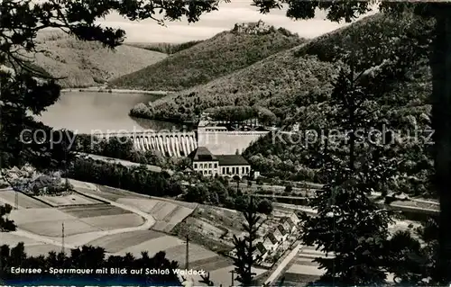 AK / Ansichtskarte Edersee Sperrmauer Schloss Waldeck Edersee