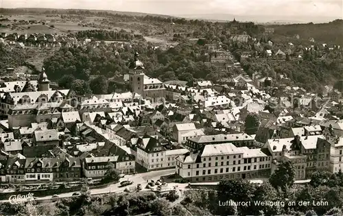 AK / Ansichtskarte Weilburg Fliegeraufnahme Hotel Traube  Weilburg