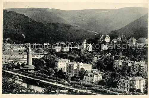 AK / Ansichtskarte Bad_Ems Wasserturn Villenviertel  Bad_Ems