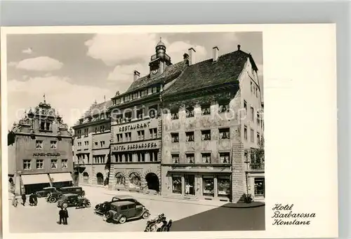 AK / Ansichtskarte Konstanz_Bodensee Historisches Gebaeude Hotel Barbarossa Konstanz_Bodensee