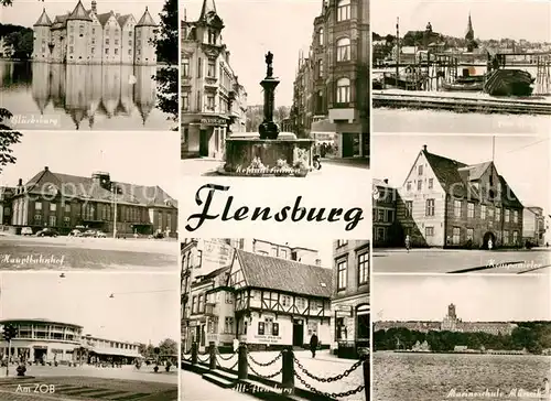 AK / Ansichtskarte Flensburg Gluecksburg ZOB Marineschule Muerwik Kompanietor Hafen Flensburg