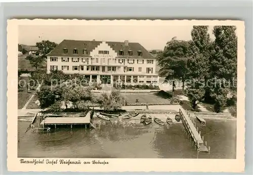 AK / Ansichtskarte Insel_Reichenau Strandhotel Fliegeraufnahme Insel Reichenau