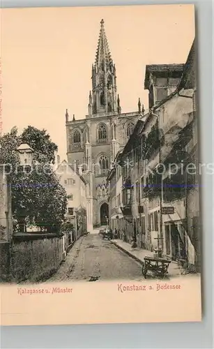 AK / Ansichtskarte Konstanz_Bodensee Katzgasse und Muenster Konstanz_Bodensee