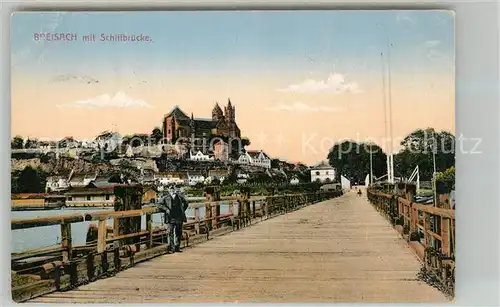 AK / Ansichtskarte Breisach_Rhein Schiffbruecke Blick zum Muenster Breisach Rhein