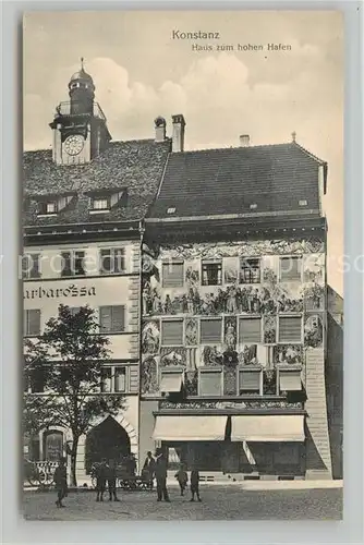 AK / Ansichtskarte Konstanz_Bodensee Haus zum hohen Hafen Hotel Barbarossa Historisches Gebaeude Konstanz_Bodensee