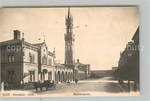 AK / Ansichtskarte Konstanz_Bodensee Bahnhofsplatz Konstanz_Bodensee