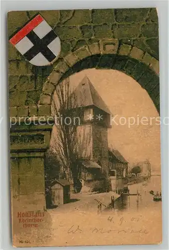 AK / Ansichtskarte Konstanz_Bodensee Rheintorturm Konstanz_Bodensee