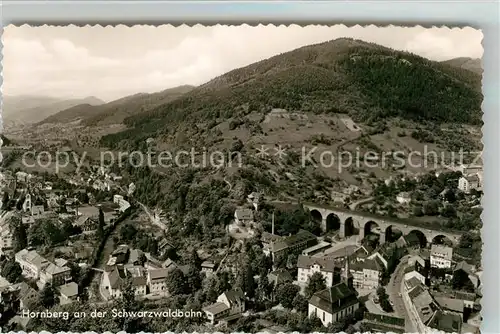 AK / Ansichtskarte Hornberg_Schwarzwald Panorama Viadukt Fliegeraufnahme Hornberg Schwarzwald