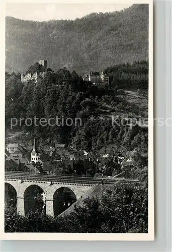 AK / Ansichtskarte Hornberg_Schwarzwald Viadukt Schlossberg Hornberg Schwarzwald