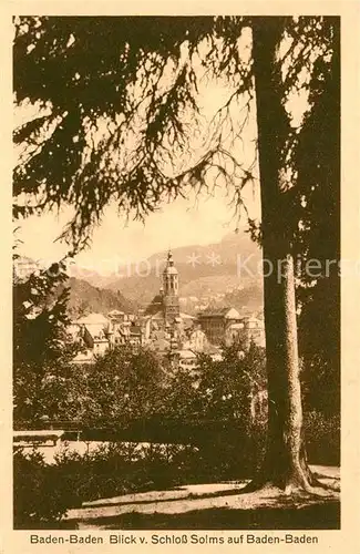 AK / Ansichtskarte Baden Baden Blick vom Schloss Solms Baden Baden