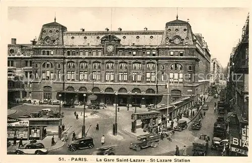 AK / Ansichtskarte Paris La Gare Saint Lazare Paris