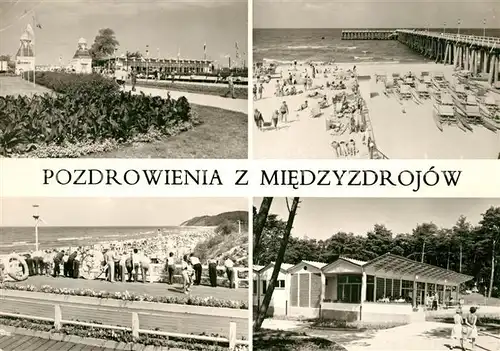 AK / Ansichtskarte Miedzyzdroje Strand Promenade Miedzyzdroje