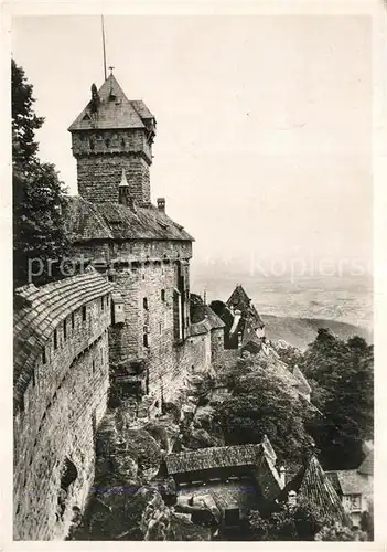 AK / Ansichtskarte Hohkoenigsburg_Haut Koenigsbourg Burgmauer Hohkoenigsburg