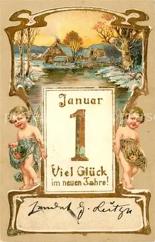 AK / Ansichtskarte Neujahr Engel Litho  Neujahr