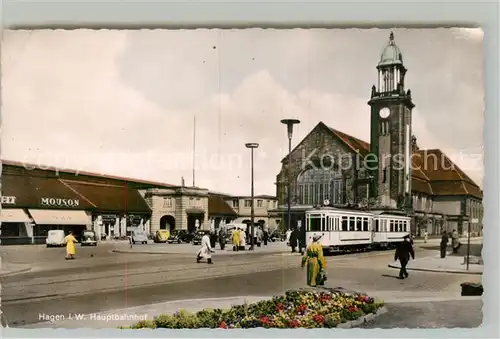 AK / Ansichtskarte Strassenbahn Hagen Westfalen Hauptbahnhof Strassenbahn