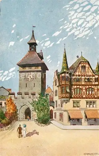 AK / Ansichtskarte Konstanz_Bodensee Schnetztor Kuenstlerkarte Konstanz_Bodensee