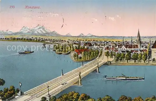 AK / Ansichtskarte Konstanz_Bodensee Panorama Konstanz_Bodensee