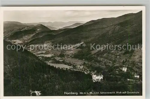 AK / Ansichtskarte Hornberg_Schwarzwald Blick zur Gauschule Fliegeraufnahme Hornberg Schwarzwald