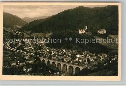 AK / Ansichtskarte Hornberg_Schwarzwald Viadukt Schlossberg Hornberg Schwarzwald