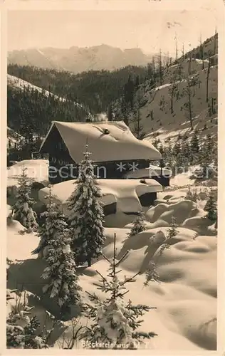 AK / Ansichtskarte Blecksteinhaus_Spitzingsee Winterpanorama Blecksteinhaus