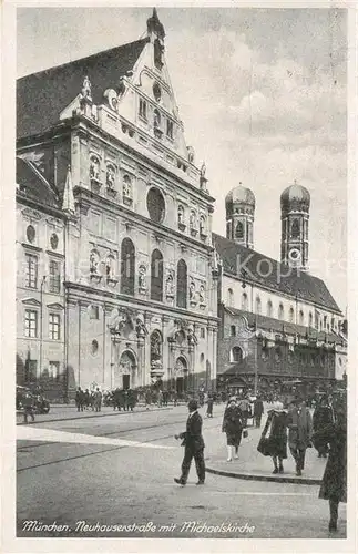 AK / Ansichtskarte Muenchen Neuhauserstrasse mit Michaelskirche Muenchen