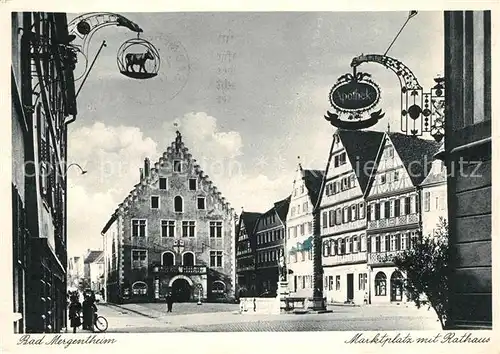 AK / Ansichtskarte Bad_Mergentheim Marktplatz mit Rathaus Bad_Mergentheim