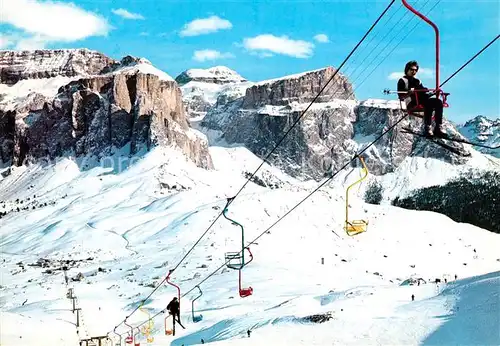 AK / Ansichtskarte Passo_Sella Seilbahn Piz Boe Winter Passo_Sella