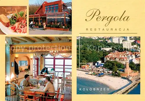 AK / Ansichtskarte Kolobrzeg_Polen Restauracja Pergola Fliegeraufnahme Kolobrzeg_Polen