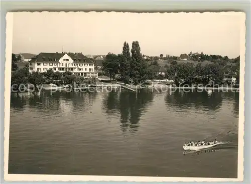 AK / Ansichtskarte Insel_Reichenau Strandhotel Loechner Bootspartie Insel Reichenau