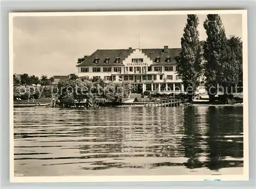 AK / Ansichtskarte Insel_Reichenau Strandhotel Loechnerhaus Seeterrasse Insel Reichenau