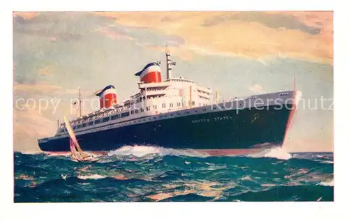 AK / Ansichtskarte Dampfer_Oceanliner New S.S. United States  Dampfer Oceanliner