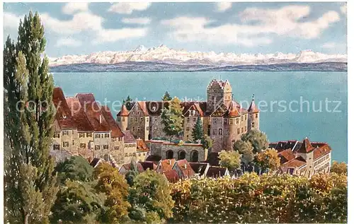 AK / Ansichtskarte Meersburg_Bodensee Schloss Panorama Meersburg Bodensee