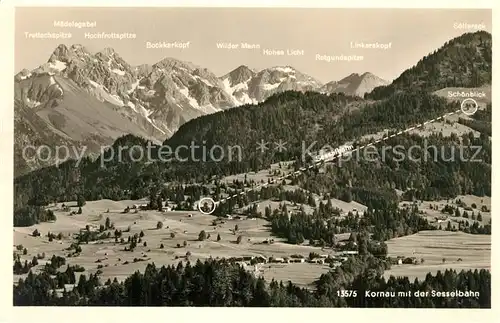 AK / Ansichtskarte Kornau_Oberstdorf Sesselbahn Schrattenwang mit Maedelegabelgruppe Kornau_Oberstdorf