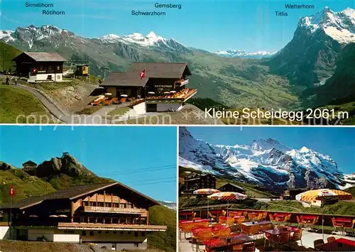 AK / Ansichtskarte Kleine_Scheidegg_Interlaken Restaurant Eigernordwand Roetihorn Gemsberg Kleine_Scheidegg