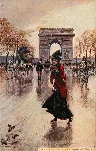 AK / Ansichtskarte Paris L Arc de Triumpe d Etoile Kuenstlerkarte Paris