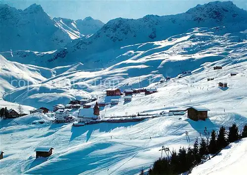 AK / Ansichtskarte Arosa_GR Bergkirchli Sikgebiet Winter Arosa_GR