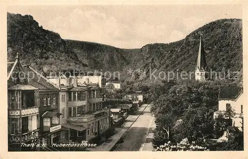 AK / Ansichtskarte Thale_Harz Hubertusstrasse Kirchturm Thale_Harz