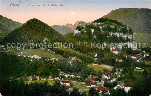 AK / Ansichtskarte Oybin Panorama Blick von der Ludwigshoehe Berg Oybin Zittauer Gebirge Silesia Karte Nr 74 Oybin