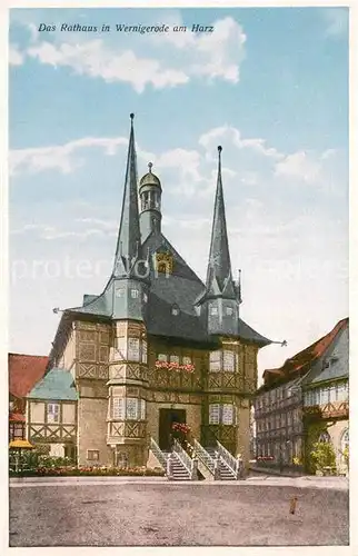 AK / Ansichtskarte Wernigerode_Harz Rathaus Kuenstlerkarte Wernigerode Harz