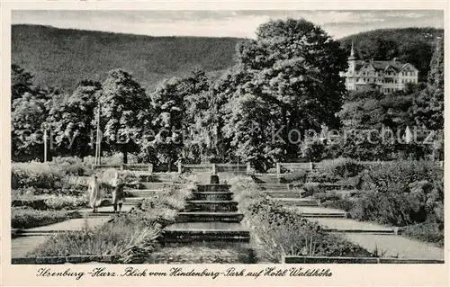 AK / Ansichtskarte Ilsenburg_Harz Blick vom Hindenburgpark auf Hotel Waldhoehe Ilsenburg Harz