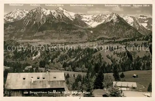 AK / Ansichtskarte Oberstdorf Berggasthaus Sesselalm Allgaeuer Alpen Oberstdorf