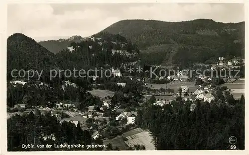 AK / Ansichtskarte Oybin Panorama Blick von der Ludwigshoehe Zittauer Gebirge Oybin