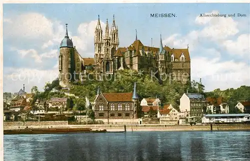 AK / Ansichtskarte Meissen_Elbe_Sachsen Albrechtsburg und Dom Meissen_Elbe_Sachsen