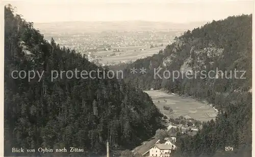 AK / Ansichtskarte Oybin Panorama Blick nach Zittau Zittauer Gebirge Oybin