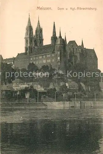 AK / Ansichtskarte Meissen_Elbe_Sachsen Koenigliche Albrechtsburg und Dom Meissen_Elbe_Sachsen