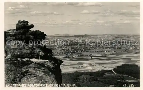 AK / Ansichtskarte Zittau Toepfer Lausitzer Gebirge Blick ins Zittauer Tal Zittau